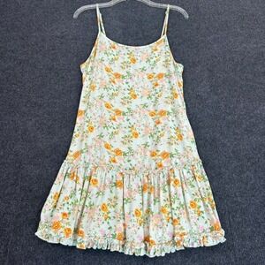 BIRCH & STONE Womens Short Dress Large Strappy Spring Easter Floral Cottage Boho
